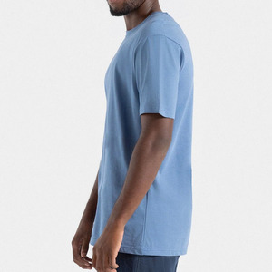 T-shirt blanc uni en coton 100% de qualité supérieure pour homme, col rond, manches courtes, vêtements décontractés d'été pour homme - Product Image 2
