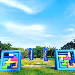 Easy to assemble, 2.5 x 2.5 m <b>inflatable</b> puzzle and block <b>game</b> made of PVC - Product Image 6
