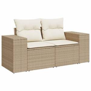 Grand ensemble de canapés de jardin en rotin PE beige avec structure en acier thermolaqué – Mobilier d'extérieur haut de gamme - Product Image 5