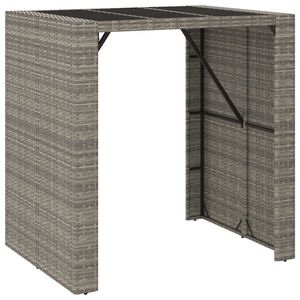 Set da Bar da 5 pezzi in legno massello di Acacia in grigio Poly Rattan Set di mobili da Bar - Product Image 5