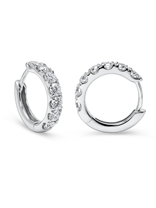 Pendientes Huggie con Diamante Cultivado en Laboratorio de 0.5 Ct, Diseño Redondo en Oro Amarillo, Blanco y Rosa de 18K - Product Image 2