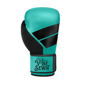 Vibe Sewn High Quality Leather Boxing Gloves Custom Made with Adjustable Hook and Loop Closure Customizable Logo on <b>Strap</b> - Product Image 2