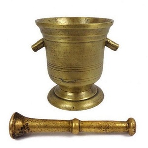 High Quality Brass Mortar And Pestle With Polish Finished For Manual <b>Coffee</b> And Spices <b>Grinder</b> Kitchenware Metal Imam Dasta - Product Image 1