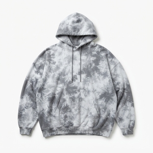 Sudadera con Capucha Extra Grande Personalizada con Estampado Tie-Dye Arcoíris, Unisex, Gruesa, 100% Algodón, Felpa, Estilo Urbano, Informal, 350g - Product Image 4