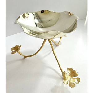 Tazón de Acero Inoxidable Plateado con Base, Ecológico, Desechable, de Doble Pared, para Fiestas, Decoración Moderna y Glamurosa para el Hogar - Product Image 1