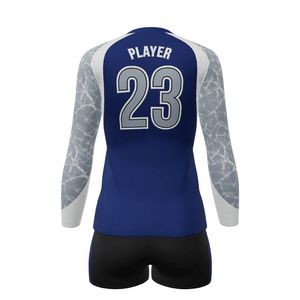 Custom Women Long Sleeve <b>Volleyball</b> Jersey <b>Set</b> Quick Dry Breathable Sublimation Team Uniform OEM ODM Wholesale Supplier - Product Image 3