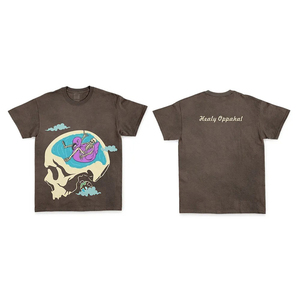 เสื้อยืดคอกลมแขนสั้นสีเทาสำหรับผู้ชายพิมพ์ลายกะโหลกสไตล์ลำลอง - Product Image 4