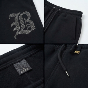 Casual Winter Wear Men Oversized Sweat <b>Shorts</b> Rhinestone Printed Logo Men 100% Cotton <b>Fleece</b> Long <b>Shorts</b> Knitted Sweat <b>Shorts</b> - Product Image 6
