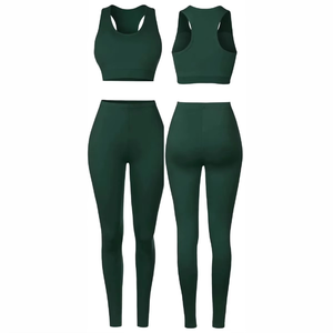 Women's Yoga <b>Set</b>, Custom Logo Clothing Designer Women's Two-Piece Casual Pants Summer Short-Sleeve Sportswear - Product Image 1