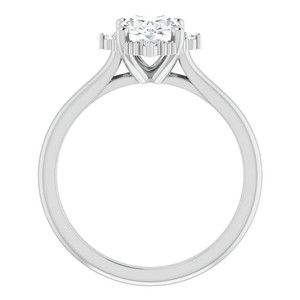 Anillo de compromiso y aniversario clásico chapado en oro macizo de 18 quilates con halo ovalado pequeño y diamante cultivado en laboratorio, certificado IGI VS1 - Product Image 5