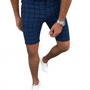 Pantalones Cortos a Cuadros Blancos con Logotipo Personalizado, Pantalones Cortos Bermuda de Moda Urbana para Hombre - Product Image 3