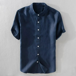 Camisa Casual de Lino y Algodón para Hombre, Manga Corta, Transpirable, para Playa - Product Image 3