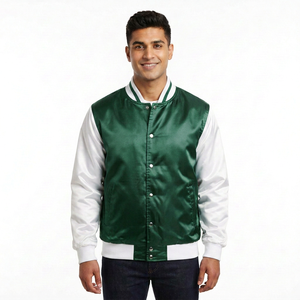 Custom Satin Varsity Jacket Mens Wholesale College Letterman Jacket Custom Logo Embroidery <b>Patch</b> Printing Bulk Label Vendor Bulk - Product Image 2