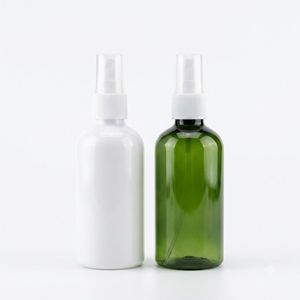 120ml Round PET <b>Plastic</b> <b>Spray</b> <b>Bottle</b> White Green with Fine Mist Sprayer for Skin Care Cosmetic Packaging Vietnam Factory - Product Image 1