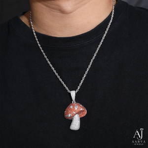 Collar con Colgante de Moissanita en Forma de Cubo de Hielo, Joyería con Piedras Rojas y Blancas para Hombre - Product Image 4