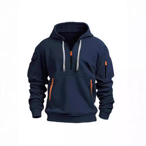 Sudadera con Capucha y Cremallera para Hombre, Talla Europea, Primavera-Otoño, Multibolsillos, Estilo Deportivo, Venta al Por Mayor para Comercio Exterior Transfronterizo - Product Image 2