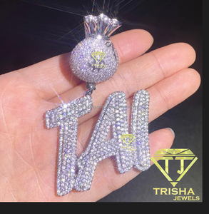 Iced Out "BGE" <b>Initial</b> <b>Necklace</b> Moissanite Diamond Custom Letter Pendant Hip Hop Bling Chain Luxury Jewelry Gift - Product Image 2