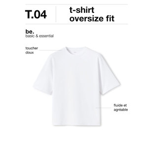 Camiseta de Manga Corta para Hombre, Cuello Redondo, Algodón Jersey Blanco Sólido, Corte Regular, Estilo Casual, Talla Grande, Tejido Grueso - Product Image 3