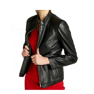 <b>Top</b> Selling Womens Leather Jacket Custom Made Multi Color Wholesale Zipper Loose Full Sleeve Oversized <b>Coat</b> Female - Product Image 3