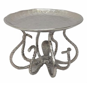 Bol de service moderne rond en aluminium argenté de haute qualité pour hôtel et restaurant 22cm de hauteur x 31cm de largeur - Product Image 3
