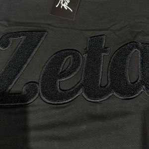 Camiseta de chenilla Zeta sólida azul con letras bordadas, ropa de hermandad, algodón, estilo universitario griego, camiseta bordada para mujer - Product Image 5