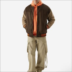 New High Quality Unisex Baseball Varsity Lettermen <b>Jacket</b> Geometric Stand Collar Fashionable Wool Sleeves Wool Fabric Casual - Product Image 1