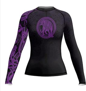 Custom Design Men's Long Sleeve Rashguard BJJ Compression Wear 100% Polyester Premium Quality OEM Service <b>Heat</b>-Transfer Printed - Product Image 1