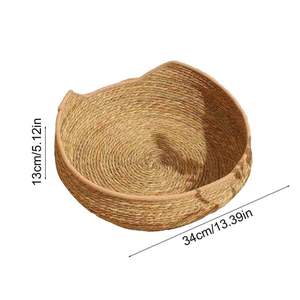 Lit pour animaux de compagnie en jonc de mer naturel, panier rond profond tressé, durable, vente en gros, fournisseur de nids pour chats et chiens, mobilier pour animaux de compagnie fait main en vrac, Vietnam - Product Image 5