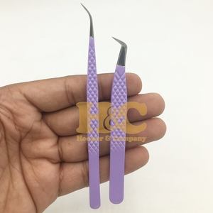 Pinzas Curvas Profesionales de 65 Grados, Pinzas Antideslizantes de Acero Inoxidable, Pinzas Afiladas para Extensión de Pestañas, Volumen Sostenible - Product Image 5