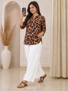 Ensemble coordonné décontracté à motifs floraux – Tenue légère en rayonne imprimée - Product Image 3