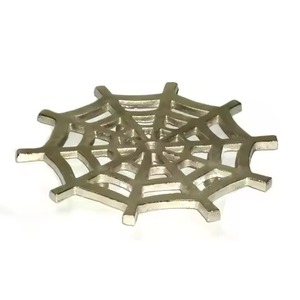 <b>Trivets</b> silver finish metal spiderweb shaped hollow heat insulation base pad for dining table safety <b>trivets</b> Kitchen Dining - Product Image 1
