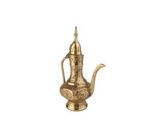 กาน้ำชาทองเหลืองโบราณ กาน้ำทองเหลืองสลักลาย กาน้ำชาทองเหลืองทำมือ - Product Image 1