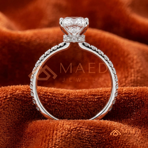 Princess Cut Diamond Engagement <b>Ring</b> with Pavé Setting Classic <b>Solitaire</b> Style – 925 Sterling <b>Silver</b> Wedding Bridal Jewelry <b>Ring</b> - Product Image 3