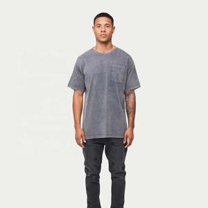 T-shirt personnalisé délavé à l'acide T-shirt personnalisé T-shirts pour hommes surdimensionnés unisexe décontracté lavage ample solide T-shirt de base hauts T-shirts - Product Image 1