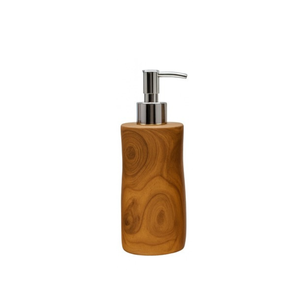 ARTERRA Distributeur de savon moderne en teck écologique durable de luxe, pompe en acier inoxydable, flacon de lotion liquide rechargeable - Product Image 3