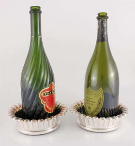 Socle à bouteille en aluminium plaqué argent de luxe, artisanat unique pour anniversaire, fête, table à manger, support pour bouteille de vin - Product Image 2