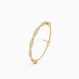 Bracelet à maillons tressés sophistiqués avec diamants de 1,18 ct en or jaune, blanc et rose 9 carats - Product Image 3