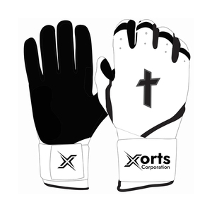 Guantes de Bateo Unisex para Adultos, Negros y Blancos, de Poliéster/Algodón, con Cierre de Gancho y Bucle, Transpirables, Ambidiestros, para Entrenamiento, PUÑA PELUDA LARGA/CORTA - Product Image 4