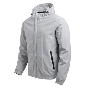 Veste d'extérieur vierge personnalisable avec logo, coupe-vent imperméable, manteau décontracté oversize pour homme - Product Image 6