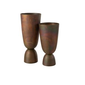 Juego de Jarrones de Estilo Nórdico en Bronce Mate, Jarrones Grandes de Metal con Pedestal para Centros de Mesa de Boda, Jarrón de Hierro de Diseño - Product Image 1