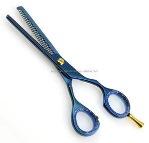 Tijeras de Peluquería Profesionales de Alta Calidad con Recubrimiento de Plasma Azul, Hechas a Mano, para Texturizar el Cabello, para Barberos y Salones, OEM ODM - Product Image 1