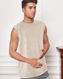 เสื้อกล้ามผู้ชาย Six Trend Sports สีเบจ คอกลม แขนกุด สวมใส่สบาย ระบายอากาศได้ดี แห้งเร็ว ผ้าถัก สีพื้น 100% ผ้าฝ้าย - Product Image 6