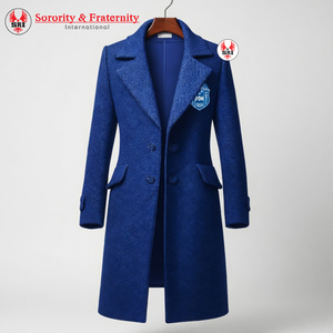 Manteau long en laine brodé personnalisé Zeta Phi Beta Sorority pour femme, respirant et formel, style grec - Product Image 1