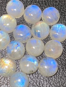 Natural Blue Fire <b>Rainbow</b> Moonstone 8mm Cabochon Wholesale Hand Polished Loose Gemstone for Ring Pendant Jewelry Making - Product Image 6