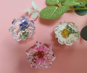 Resin Eco-Friendly Flower Cabinet Knob <b>Dried</b> Flowers Drawer Handles Door Pulls Modern Europe Simple Home Decor - Product Image 2