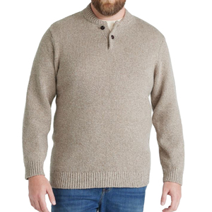 Pull en laine tricoté pour homme, couleur unie, manches longues, fermeture boutonnée, pull épais chaud pour l'hiver - Product Image 1