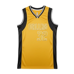 Maillot de basket-ball personnalisé unisexe respirant avec nom d'équipe, impression par transfert thermique 100 % polyester, logo brodé, directement de l'usine - Product Image 3