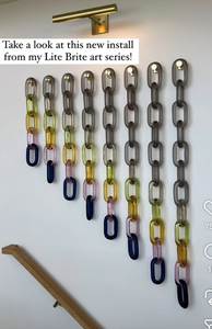 Resin Chain Link <b>Wall</b> Art Modern Abstract 3D <b>Wall</b> Sculpture Blue Purple Gradient Wedding Customized Color - Product Image 4