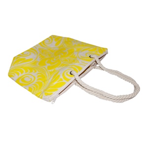 Sac de plage en toile de coton de haute qualité avec poignées en corde torsadée, logo personnalisé, vente en gros, sacs fourre-tout pour le shopping, cadeaux, emballage économique - Product Image 5
