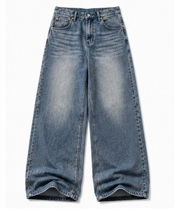 Jeans en denim délavé coupe droite ample pour hommes, qualité supérieure, personnalisables, printemps, décontracté, confortable, prix bas, 100% denim - Product Image 6